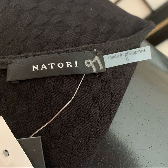 Natori Sleeveless Black Checked Dress - Picture 9 of 10